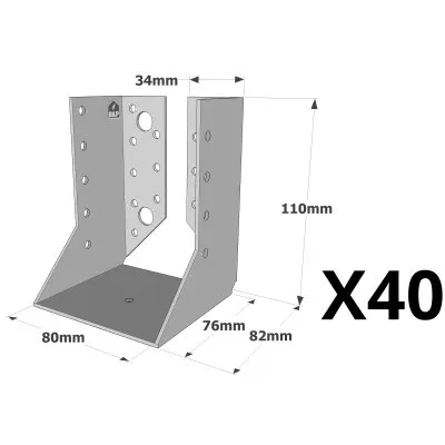 Sabots à ailes intérieures, gamme SAI CLASSIQUE (épaisseur 2mm) - Réf. SAI300/80/2_40