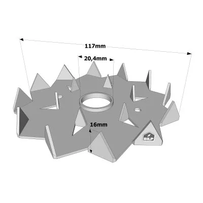 Crampon Bulldog simple denture C2 et C4 - Réf. C2-117M20G-B