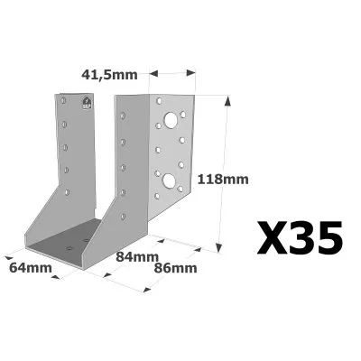 Sabots à ailes extérieures, gamme SAE CLASSIQUE (épaisseur 2mm, profondeur 84mm) - Réf. SAE300/64/2_35