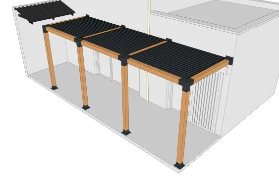 Pergola adossée à la façade