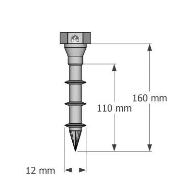 Vis connecteurs acier sur bois, SSH12.0X160 - Réf. 75168