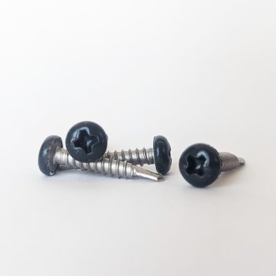 Vis autoperceuse à tête cylindrique bombée - INOX - GRIS ANTHRACITE (RAL7016) - D3,5 x L19 - 10 unités - Réf. RAL7016-300399236_10