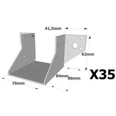 Sabots à ailes extérieures, gamme SAE CLASSIQUE (épaisseur 2mm, profondeur 84mm) - Réf. SAE200/76/2_35