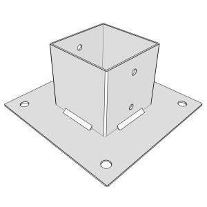 Support de poteau SUNDIY BLANC - Largeur intérieur : 90 mm