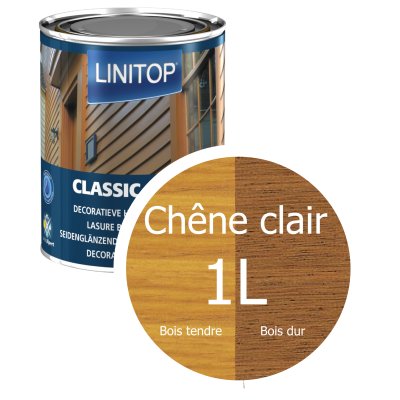 LINITOP CLASSIC ACRYL : Lasure bois décorative (pour les portes, huisseries, fenêtres, poutres, lambris...en bois) - Réf. L1201
