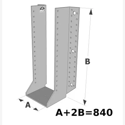 Grands sabots à ailes extérieures, gamme GSE CLASSIQUE (épaisseur 4mm, profondeur 110mm) - Réf. GSE840/4X
