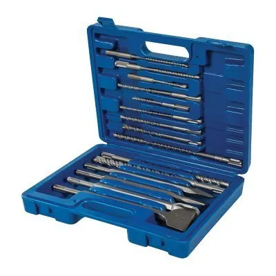 Coffret 15 pièces de forets et burins à maçonnerie SDS-Plus - Réf. 196570