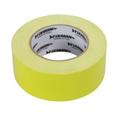 Adhésif toilé jaune fluo à usage intensif - 50mm x 50m - Réf. 188245