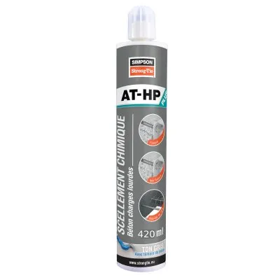 Résine béton charges lourdes avec témoin de pose - Gris - cdt. 420ml - Réf. ATHP420PLUSG-FR