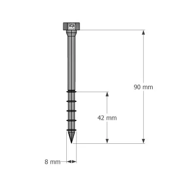 Vis connecteurs acier sur bois, SSH8.0X90 - Réf. 75138