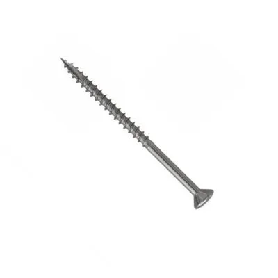 Vis en inox, escapement, filetage, tête fraisée, pour fixation de bardages en bois et panneaux.