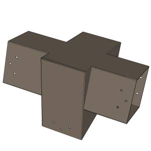 Connecteur SUNDIY pente 20° Gris Taupe RAL 7006 - 120mm à 4 directions - Forme T3