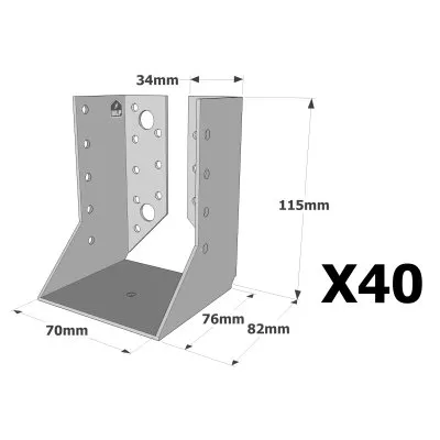 Sabots à ailes intérieures, gamme SAI CLASSIQUE (épaisseur 2mm) - Réf. SAI300/70/2_40