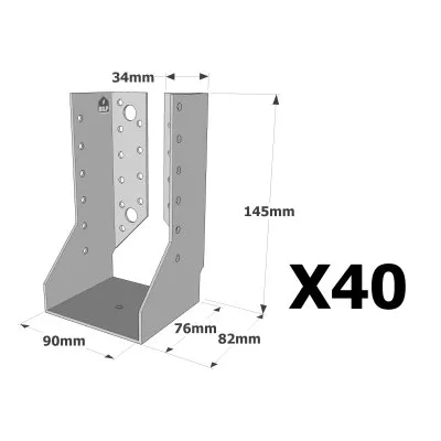 Sabots à ailes intérieures, gamme SAI CLASSIQUE (épaisseur 2mm) - Réf. SAI380/90/2_40