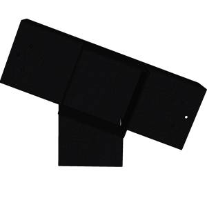 Connecteur SUNDIY pente 20° Noir mat RAL 9005 - 120mm à 5 directions - Forme +