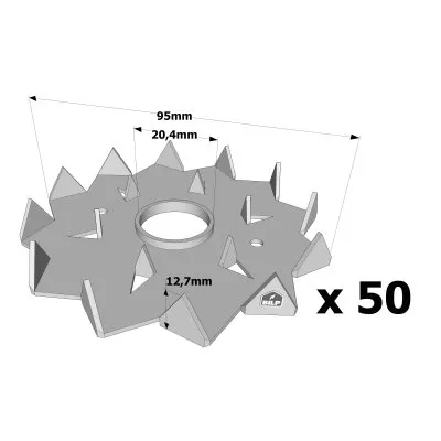 Crampon Bulldog simple denture C2 et C4 - Réf. C2-95M20G-B_50