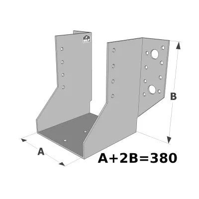 Grands sabots à ailes extérieures, gamme GSE CLASSIQUE (épaisseur 4mm, profondeur 110mm) - Réf. GSE380/4X