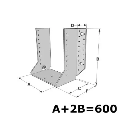 Grands sabots à ailes extérieures, gamme GSE CLASSIQUE (épaisseur 4mm, profondeur 110mm) - Réf. GSE600/4X-AL