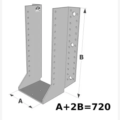 Grands sabots à ailes extérieures, gamme GSE CLASSIQUE (épaisseur 4mm, profondeur 110mm) - Réf. GSE720/4X