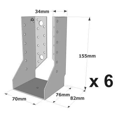 Sabots à ailes intérieures, gamme SAI CLASSIQUE (épaisseur 2mm) - Réf. SAI380/70/2_6