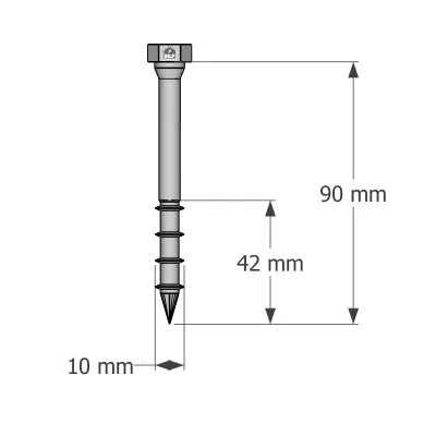 Vis connecteurs acier sur bois, SSH10.0X90 - Réf. 75153