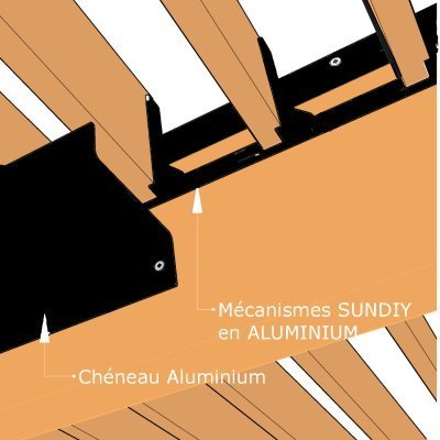 Chéneau Aluminium - Couleur : noir mat - longueur : 2m
