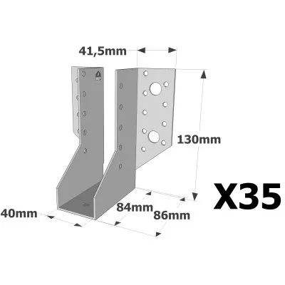 Sabots à ailes extérieures, gamme SAE CLASSIQUE (épaisseur 2mm, profondeur 84mm) - Réf. SAE300/40/2_35