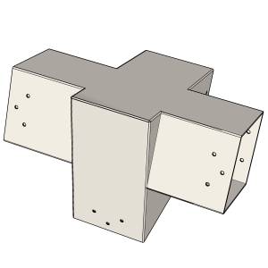 Connecteur SUNDIY pente 20° Blanc RAL 9010 - 120mm à 4 directions - Forme T3