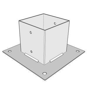 Support de poteau SUNDIY BLANC - Largeur intérieur : 120 mm