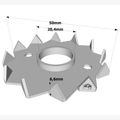 Crampon Bulldog simple denture C2 et C4 - Réf. C2-50M20G-B