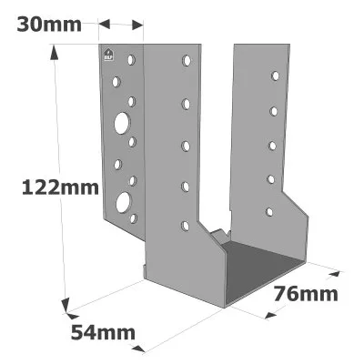 Sabots à ailes extérieures, gamme SBE ECONOMIQUE (épaisseur 1,5mm, profondeur 55mm) - Réf. SBE76/122