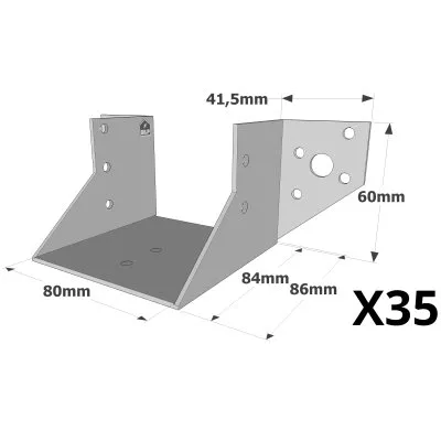 Sabots à ailes extérieures, gamme SAE CLASSIQUE (épaisseur 2mm, profondeur 84mm) - Réf. SAE200/80/2_35