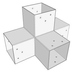 Connecteur SUNDIY BLANC 120mm à 4 directions - Forme T