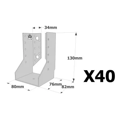 Sabots à ailes intérieures, gamme SAI CLASSIQUE (épaisseur 2mm) - Réf. SAI340/80/2_40