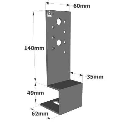 Pieds de poteau pergola - Réf. PBP60/50