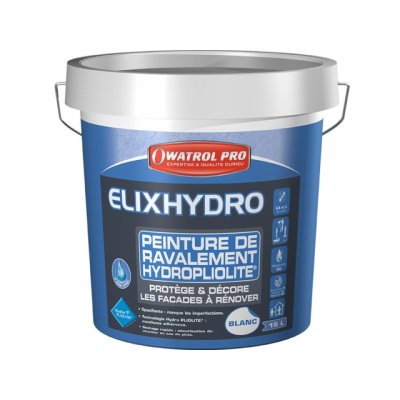 Peinture de ravalement disposant de la technologie Hydro Pliolite - CDT : Seau Plast Rond 15L - Réf. ELIH15