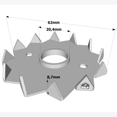 Crampon Bulldog simple denture C2 et C4 - Réf. C2-62M20G-B