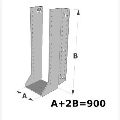 Grands sabots à ailes extérieures, gamme GSE CLASSIQUE (épaisseur 4mm, profondeur 110mm) - Réf. GSE900/4X
