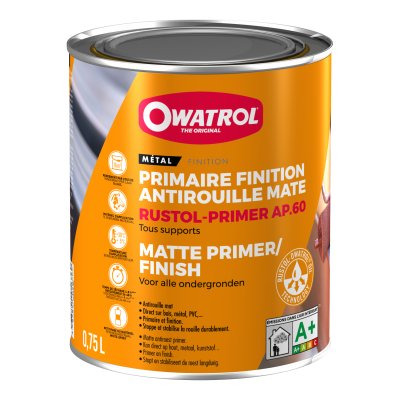 RUSTOL-PRIMER AP.60 : Primaire et finition antirouille mat - Réf. 762