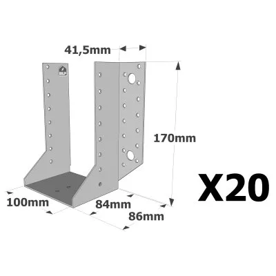 Sabots à ailes extérieures, gamme SAE CLASSIQUE (épaisseur 2mm, profondeur 84mm) - Réf. SAE440/100/2_20
