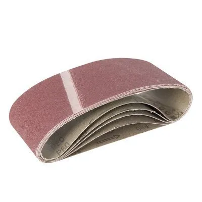 Lot de 5 bandes abrasives en oxyde d'aluminium G80 - TAS80G - Réf. 557005