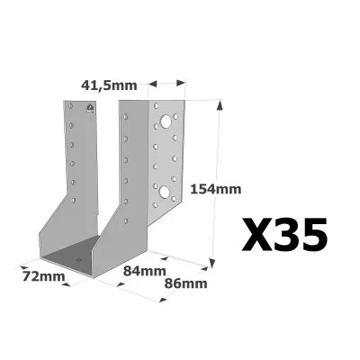 Sabots à ailes extérieures, gamme SAE CLASSIQUE (épaisseur 2mm, profondeur 84mm) - Réf. SAE380/72/2_35
