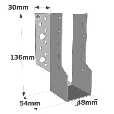 Sabots à ailes extérieures, gamme SBE ECONOMIQUE (épaisseur 1,5mm, profondeur 55mm) - Réf. SBE48/136
