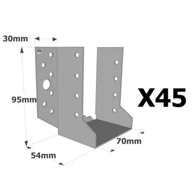 Sabots à ailes extérieures, gamme SBE ECONOMIQUE (épaisseur 1,5mm, profondeur 55mm) - Réf. SBE70/95_45