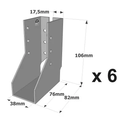 Sabots à ailes intérieures, gamme SAI CLASSIQUE (épaisseur 2mm) - Réf. SAI250/38/2_6