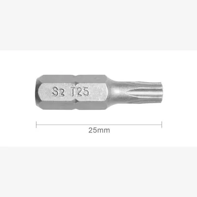 Embout T25 25mm (Qualité Professionnelle, Acier S2) - lot de 20 embouts - Réf. EmboutT25
