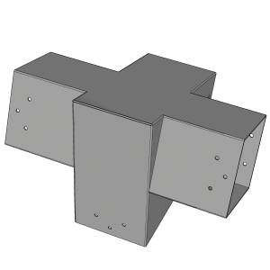 Connecteur SUNDIY pente 20° Gris aluminium RAL 9006 - 120mm à 4 directions - Forme T3