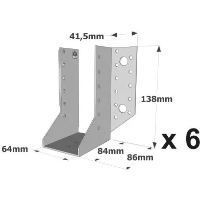 Sabots à ailes extérieures, gamme SAE CLASSIQUE (épaisseur 2mm, profondeur 84mm) - Réf. SAE340/64/2_6