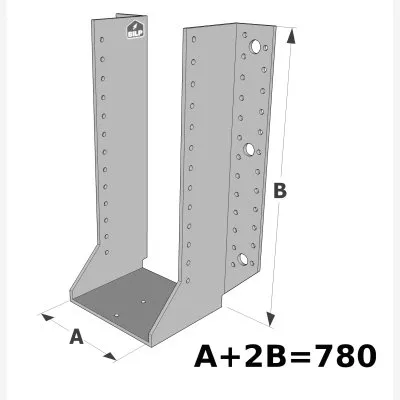 Grands sabots à ailes extérieures, gamme GSE CLASSIQUE (épaisseur 4mm, profondeur 110mm) - Réf. GSE780/4X