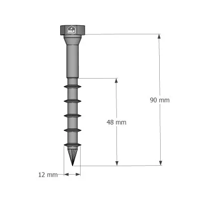 Vis connecteurs acier sur bois, SSH12.0X90 - Réf. 75164